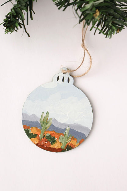 Desert Cactus Hand Painted Ornament