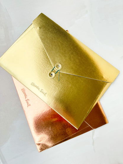Metallic Leather Folio