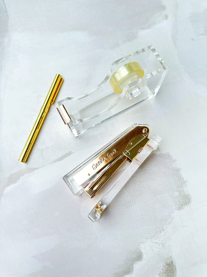 Golden Lucite Tape Dispenser
